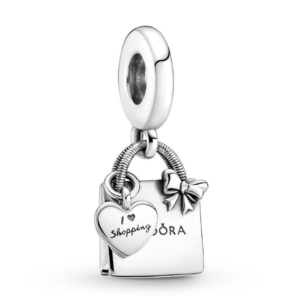NEW Pandora‎ Shopping Bag Dangle Charm Sterling Silver Fashionista Gift